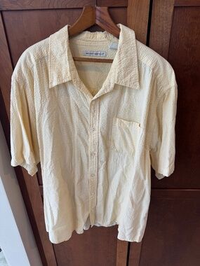 Attractive Knightsbridge Yellow Gingham Button Down Shirt Cotton Mens Shit XL